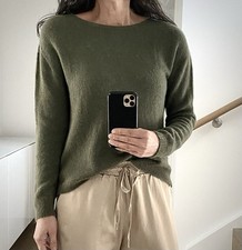 Pullover Grün 38-40 Neu Strick Wolle Alpaka Pullover Alpaca