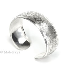 Rodi & Wienenberger um 1940 - Alter Armreif floral graviert 835 Silber Armspange