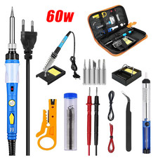 Lötkolben Set Lötset 60W Lötstation Temperatur Einstellbar Soldering Iron Wire