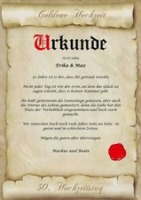 Goldene hochzeit urkunde - hochzeit,