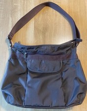 BOGNER Handtasche, Schultertasche aus Nylon, Umhängetasche, dunkelbraun, gebr.