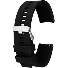 16MM 20MM 22MM UHRENARMBAND SILIKON SCHWARZ ERSATZARMBAND TAUCHERUHR GUMMI SPORT