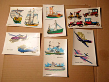 6x  DDR  - Abziehbilder  - Schiebebilder  Auto Schiffe  Flugzeuge Hubschrauber
