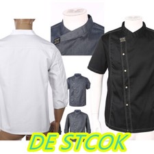 DE Chef Jacke~Herren Damen Kurz&Langarm Restaurant Chef Mantel Uniform Kochhemd
