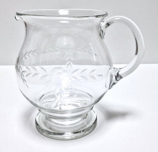 Vintage Kristallglas Karaffe-Wasser/Saftkrug -geschliffenen Blumen Muster -1,7 L