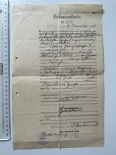 Geburtsurkunde 1922 Stettin 