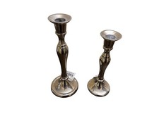 Kerzenhalter Kerzenständer Kerzen Leuchter Silber | 2 Stück | 22 & 19cm | NEU