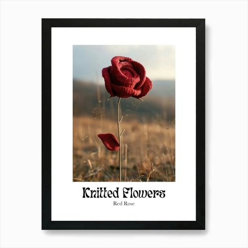 Gestrickte blumen rote - blumen,
