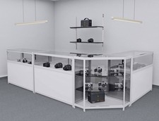 Silberne Thekenvitrinen