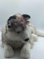 Husky Plüschtier Kuschelwuschel ca 60 cm liegend Hund blaue Augen sehr gut