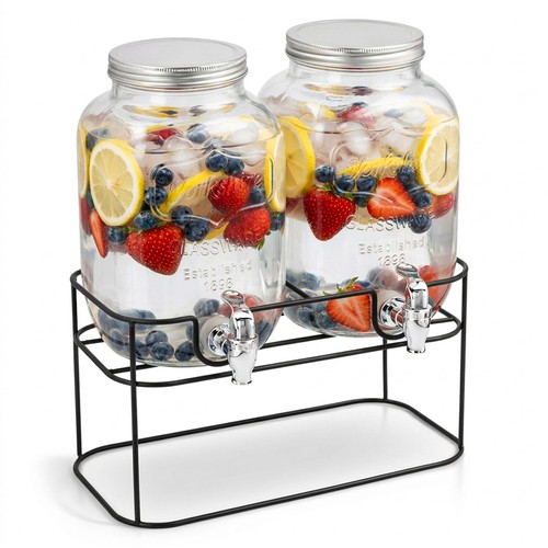 2er set getränkespender glas - set,