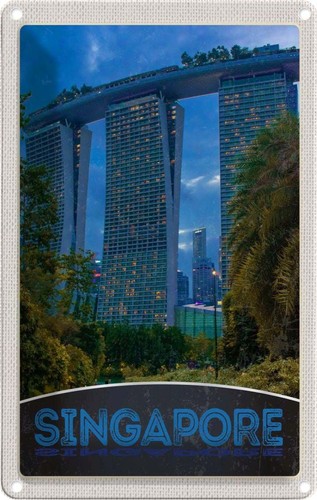 Blechschild 30x20 singapur - cm,