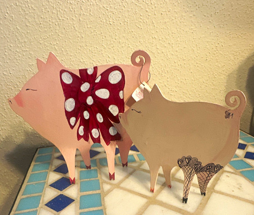2er set dekofigur schwein aus - 2er-set,