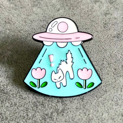Ufo katze emaille pin - emaille,
