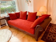 Bigsofa Mosambik, großes Sofa mit flair, rot, braun, schlaffunktion (einzelbett)