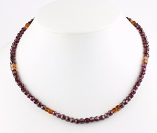 Granat Kette mit Hessonit edelsteinkette facettierte halskette 925er verschluss