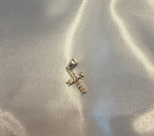 14k weißgold diamant kreuz - weißgold,