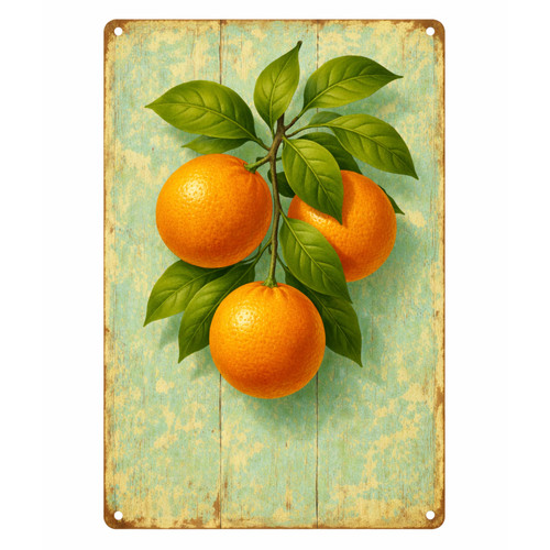 Orangen frische blechschild - blechschild, |