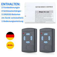 2x Garagentor Handsender für Hörmann HSM4 868/HSE2/HS4 Blue Buttons 868MHz