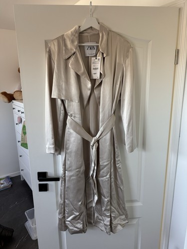 Zara trenchcoat mantel satin - trenchcoat,
