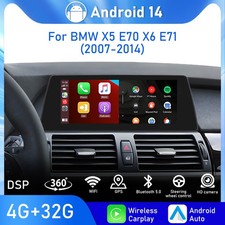 10.25" 4+32GB Android 14 Autoradio Apple CarPlay WiFi Für BMW X5 E70 X6 E71 CCC
