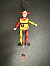 Hampelmann | Holz-Spielzeug | Hampelfigur | Narr | Hofnarr | Gelb | Rot | 19x9cm