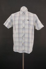 Lee Hemd Freizeithemd L weiß blau gestreift Kurzarm Kentkragen Baumwolle B475