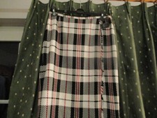 Gr. 40 Rock Damen VITO VERGELIS kariert einzig schwarz weiß rot 58 cm lang