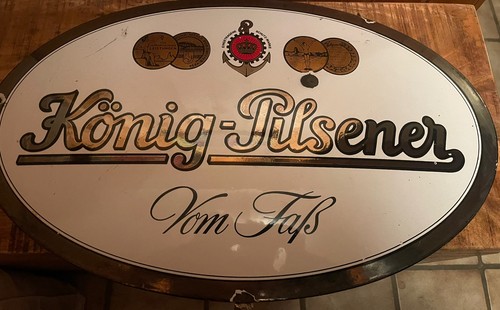 König pilsener emaille schild - könig,