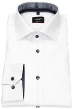Venti Hemd Body Fit Kentkragen Twill Kontrastknöpfe weiß - ohne OVP