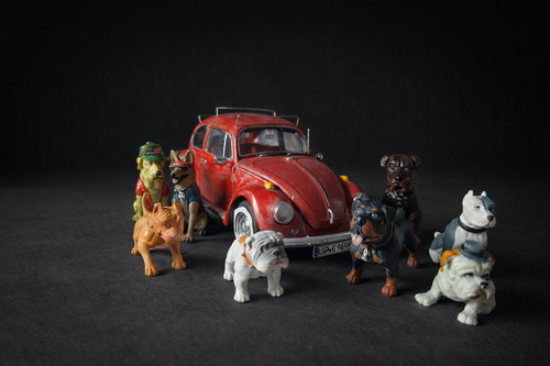 Hunde figuren diorama - hunde,