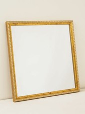 Spiegel Wandspiegel Holzrahmen Bad Flur gold quadratisch 31,5 x 31,5 cm