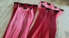 Haarverlängerung Bionora 43cm Clip in Hair Extensions Haarteil Strähnen ROT Rosa