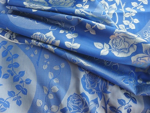 Vintage satin viskose damast - viskose,