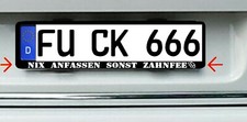 Kennzeichenhalter Beschriftung