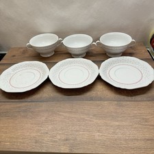 Eschenbach Bavaria Germany Porzellan 3× Suppentasse & Teller Set