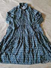 Ulla Popken Damen Kleid, Gr. 50/52, Mehrfarbig, Gepunktet, Viskose