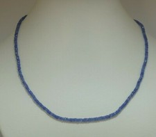 Tansanit Edelstein Halskette facettiert Rondell Perlen