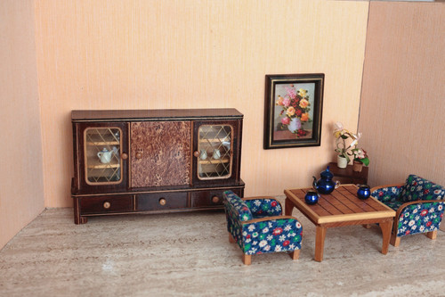 Puppenmöbel wohnzimmer 60er - wohnzimmer,