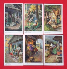 6 Künsterkarten O. Kubel Brüder Grimm Hänsel und Gretel Serie 125 Märchen