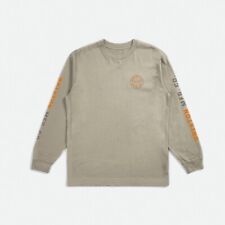 BRIXTON CREST LONGSLEEVE GR: M DUSK FLINT MINERAL WASHED