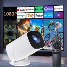 Projektor UHD WiFi Bluetooth Android TV Heimkino 1080P Mini Tragbar 2D/3D DE