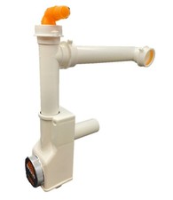 Sifon Syphon raumspar Geruchsverschluss 1 1/2" DN 40 Spülen mit Becken weiß