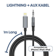 Lightning auf zu 3,5mm Klinke Audio AUX Adapter Kabel Kopfhörer HiFi Sound Apple