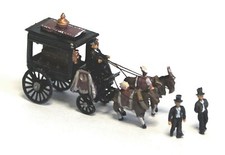 Horse Drawn Leichenwagen Figur Sarg E48 Unlackiert n Spur Maß Langley Models Set