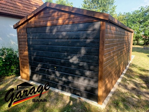 Blechgarage 6 holzoptik - blechgarage,