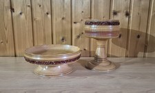 Etagere & Schale mir echtem Bernstein besetzt in verschiedenen Höhen