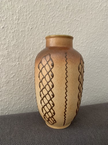 Vintage keramik vase - keramik, braun