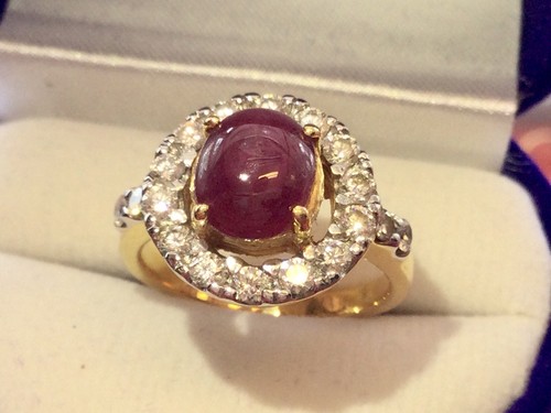 Rubin diamant goldring - diamant,