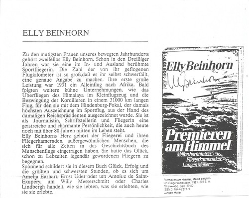 Autogramm elly beinhorn - autogramm,